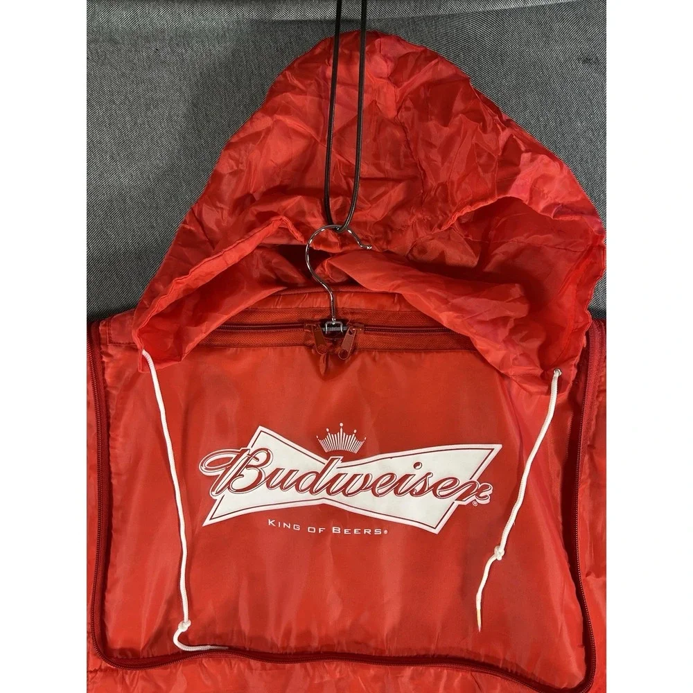 Vintage Budweiser‎ Stadium Blanket Poncho 2-in-1 Hooded Coverup Lined Fleece Bag